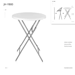 Yüksek üst Bistro masa HDPE plastik taşınabilir katlanır kokteyl Bar masası parti kiralama için, yuvarlak demir Bar masası