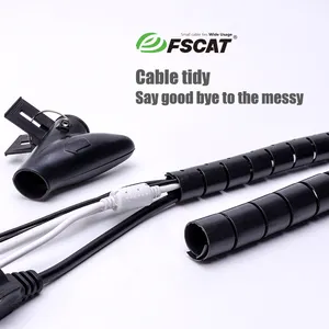 Cable Zipper FSCAT New Type Sprial Wrapping Band Cable Organizer Cable Zipper Cable Tidy Spiral Wrap