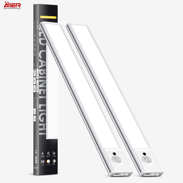 New Usb Rechargeable Battery 5 Color Adjustable and Brightness Dimmable   Motion Sensor Kitchen Under Led Cabinet Light