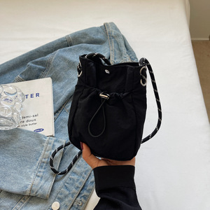 2026 <strong>Simple</strong> <strong>Mobile</strong> Phone <strong>Bag</strong> for Women Thin Drawstring Canvas Crossbody <strong>Bag</strong> Versatile Mini One-shoulder Coin Wallet - Product Image 5