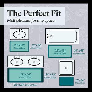 Tapis de bain antidérapants gris en mousse à mémoire de forme pour salle de bain, séchage rapide - Product Image 4