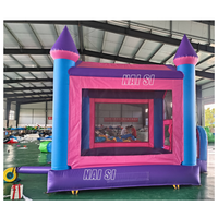 Château gonflable personnalisé de haute qualité et pas cher, 13x13 pieds, 4x4 m, rose, pour enfants
