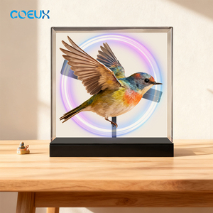 Coeux 20cm <span class=keywords><strong>3D</strong></span> Hologram fan đối với xe quảng cáo & truy cập turnstile mini LED hiển thị chiếu với HD Neon Logo - Product Image 5