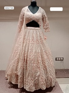 Lehenga choli สุทธิของผู้หญิงที่มีสไตล์สำหรับงานแต่งงานงานปาร์ตี้แบบดั้งเดิม - Product Image 3