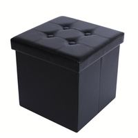 Pouf de rangement pliable en similicuir, repose-pieds, banc, tabouret pour la maison