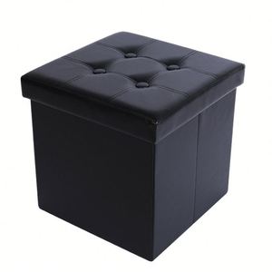 Otomana Plegable de Almacenamiento, Banco Reposapiés de Cuero Sintético, Taburete para el Hogar - Product Image 3