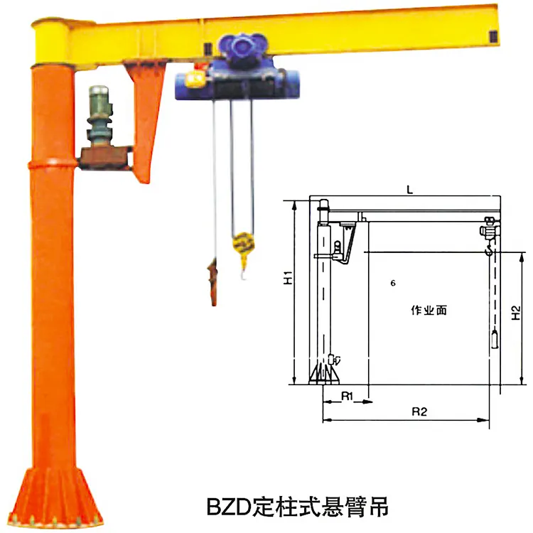 Design de desenho de guindaste de jib de 1ton 2 ton 3 ton 5 ton