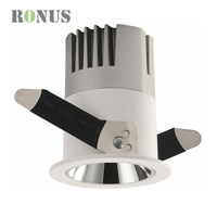 Rond Réglable Rotatif 18W Hôtel Downlight Dimmable Anti Éblouissement Encastré COB LED Vers Le Bas Lumière