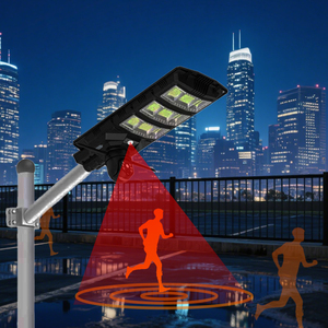 Luces de calle solares integradas con cámara CCTV para el hogar colorido de pared trasera Lp65 vatios Post <span class=keywords><strong>Mampara</strong></span> tipo de alarmas - Product Image 1