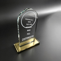 Plaque en cristal Neelpure 178208 avec base noire, gravure personnalisée, trophée en cristal pour récompenses d'entreprise