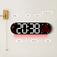 Studienzeit OEM Riesige Zahlen RGB Neonlicht-Maschine Tageskalender Spiegel-Uhr Tisch-Schreibtisch-Wecker Digitale LED-Anzeige Uhr für Zuhause