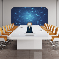 Table de réunion de bureau de luxe de grande taille, design moderne, table de salle de réunion, mobilier de bureau dans un ensemble table et chaises de conférence