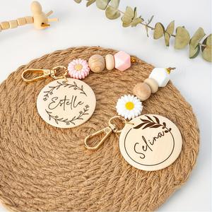 Siliconen merk Daisy sleutelhanger gegraveerde schuifplaat moeder <span class=keywords><strong>plot</strong></span> decoratieve sfeer hanger - Product Image 3