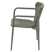 en aluminium de restaurant de patio vert confortable fauteuils de salle à manger tissés par corde de café extérieur de meubles