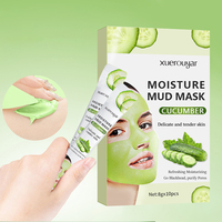 Masque de boue hydratant pour le soin de la peau OEM, à l'huile de concombre, contrôle du sébum, resserre les pores, élimine les points noirs, nettoyage en profondeur, masque facial en argile blanchissant