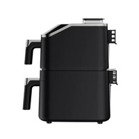 Friteuse à air électrique multifonction à double panier 4,5+6,5L, affichage numérique LCD, revêtement antiadhésif PTFE, protection contre la surchauffe