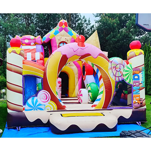 Château gonflable Sweet Candy Play Land, château en PVC, petit parcours d'obstacles, aire de jeux, <span class=keywords><strong>maison</strong></span> de saut pour location de fête - Product Image 1