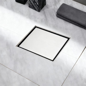 Drain de sol carré en acier inoxydable 304 personnalisable avec insert de carrelage pour salle de bain d'hôtel - Product Image 5