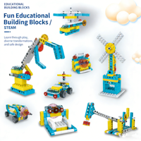 Bloques de Construcción de Plástico Educativos STEM al por Mayor, Juego de Juguetes de Robot de Codificación Mecánica con Engranajes Creativos DIY para Niños, Regalo