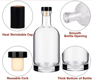 Botella de Vino ขวดบรรจุไวน์750มล. 500มล. ขวดแก้วขวดแก้วสำหรับเหล้ารัมวิสกี้เตกีล่าวอดก้า - Product Image 6