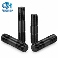 Double End Stud Custom Threaded Rod Black Carbon Steel M6-M42 High Strength Industrial Equipment Hebei Manufacturer
