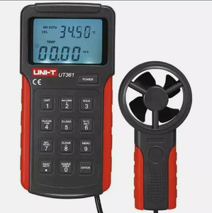 เครื่องวัดความเร็วลม UNI-T UT360 ซีรีส์ พร้อมฟังก์ชั่น Data Hold จอ LCD แสงพื้นหลังสีแดง+เทา ใช้แบตเตอรี่ 9V มีสินค้าในสต็อก - Product Image 3