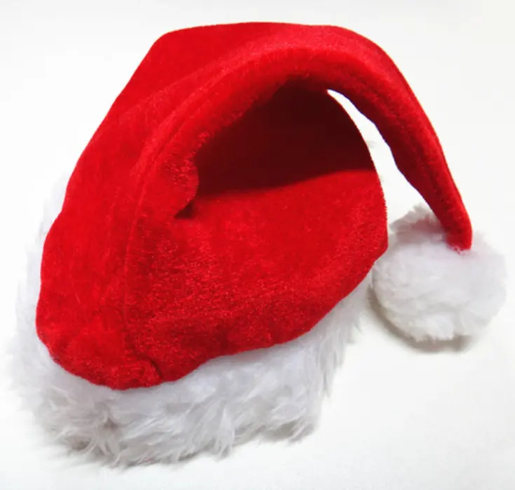 Venta al por mayor de alta calidad de Navidad Santa sombrero económico sentí Santa Claus de Navidad sombrero para la decoración de la Navidad