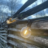 Guirlande lumineuse LED Edison incassable de 15 mètres (25/50 ampoules) étanche G40 pour jardin, lumières de Noël