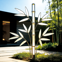 Lumière sculpturale LED RGB extérieure en forme de bambou (acier inoxydable + PC) IP65 étanche, contrôlée par télécommande, éclairage de jardin
