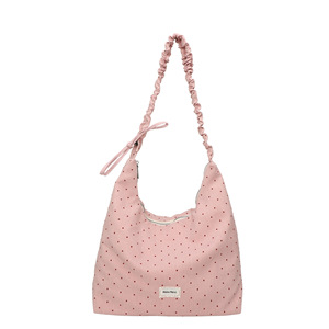 Sacs fourre-tout hobo en nylon noir à bandoulière unique pour femme, idéaux pour les étudiantes, avec impression personnalisée et grande capacité - Product Image 1