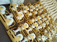 Enrouleur de fil à fibre optique poulie au sol poulies bloc de ligne droite rouleau en acier Type de crochet rouleau de câble