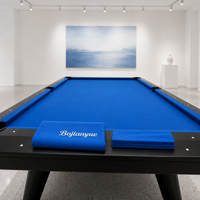Kit de feutre de billard bleu électrique, 6 bandes prédécoupées, découpe de poche à encoche incurvée pour table noire moderne