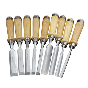 Ensemble de ciseaux à <span class=keywords><strong>bois</strong></span> pour la sculpture, pointes plates/acier/semi-circulaires, manche en <span class=keywords><strong>bois</strong></span> - Product Image 1