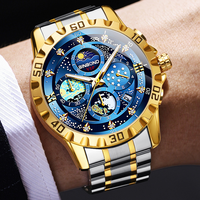 Jam Tangan Pria Binbond 3225 B3225 Mewah Modis Tahan Air Tanggal Olahraga Quartz Relogio Masculino Jarum Bercahaya