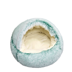 Großhandel Hochwertiges Atmungsaktives Samt-Winterbett in Runder Form Warmes Haustierbett für Hunde und Katzen - Product Image 1