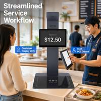 Kiosque de reconnaissance IA économique Longfly Windows pour la transformation numérique des cantines intelligentes, avec fonction de pesage et de paiement en libre-service