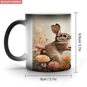 Mug magique noir givré 11oz en céramique sensible à la chaleur avec impression personnalisée - Product Image 1