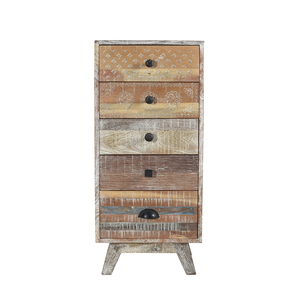 Solid Mango Wood <b>Drawer</b> Chest with Compact Design and High Storage Capacity Wooden Furniture Cabinet for Modern Bedroom - Product Image 1