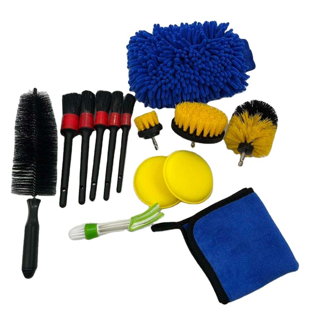 Wholesale Price 14Pcs Car Cleaning Brushes Set Professional Detailing Kit for Car Interior and Exterior Cleaning