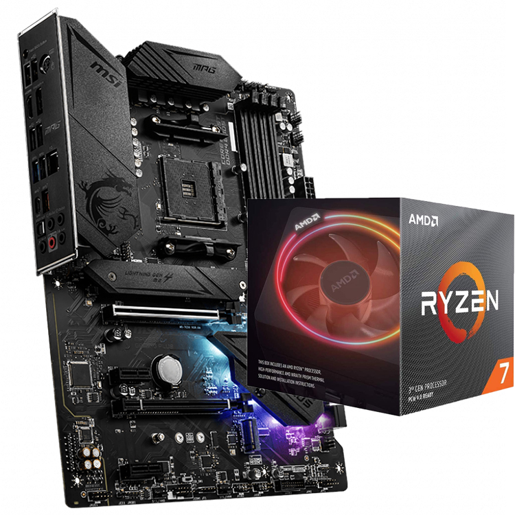 Ryzen9 3900X × MSI MPG B550 GAMING PLUS Carte mère MSI MPG B550 GAMING PLUS AM4, DDR4, ATX, utilisée