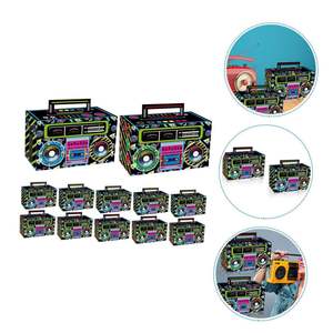 Boîte à dragées en carton écologique en forme de <span class=keywords><strong>radio</strong></span> rétro années 80-90, idéale pour les fêtes hip-hop, décoration de table, cadeau, bonbons - Product Image 3