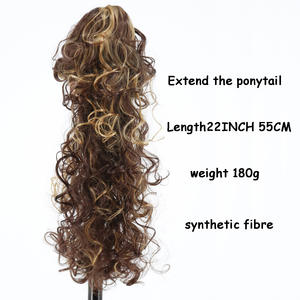 ขายส่งคุณภาพสูงยาวหยิกหยักหางม้าพร้อมหวีที่มองไม่เห็นสังเคราะห์ต่อผมหยักลึกสําหรับผู้หญิง - Product Image 2