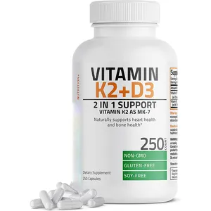Vitamina K2 (MK7) con integratore D3 Formula per la salute delle ossa e del cuore 5000 IU vitamina D3 e 90 mcg