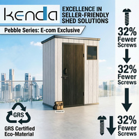 Caseta de Almacenamiento KENDA OEM de Doble Pared, PP, 5x3 pies, Material Reciclado con Certificación GRS, Resistencia a los Rayos UV 2500H+, Garantía de 10 Años, Diseño Moderno
