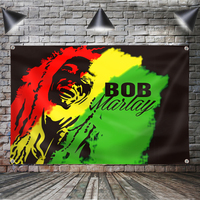 Bandera Decorativa con Diseño de León Rasta, Música Rock Reggae Jamaica, Decoración de Pared para el Hogar, 4 Ojales en las Esquinas, 3x5 Pies