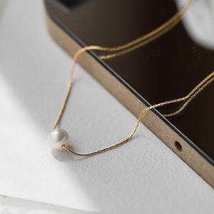 Vintage-Klassiker mit Anpassungsmöglichkeit, 18k Vergoldeter Modeschmuck, Elegante Damen-Perlenkette aus Edelstahl mit Anhänger - Product Image 4