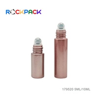 Flacons roll-on en verre rose pour parfum et huiles essentielles, 5 ml et 10 ml