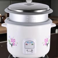 Cuisinière à riz électrique en plastique de haute qualité, petite, cylindrique, cuiseur vapeur portable, cuisson rapide, revêtement antiadhésif, intérieur en acier inoxydable