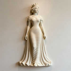 W11 Factory Direct Custom Full Body Queen Relief Sculpture 3D Wall Art Luxury <b>Home</b> <b>Decor</b> OEM ODM Fast Delivery Project <b>Welcome</b> - Product Image 4