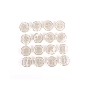 Witte Hoorn Overhemd Knoppen Kledingstuk Naaien Knop Hars Knoppen Voor Kleding 4 Hole Plastic Hoge Kwaliteit Custom Logo Polyester Oem